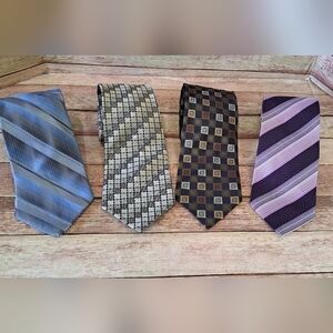 Robert Villini Lot of 4 Couture Collezione Silk Ties Men's Contemporary Office